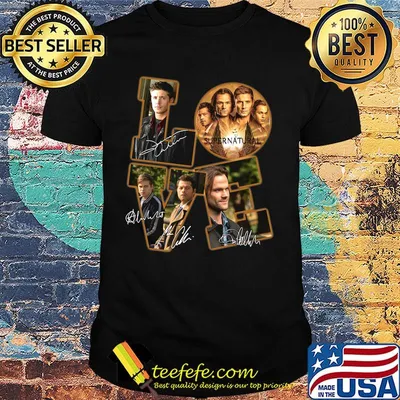 Love supernatural characters signatures shirt