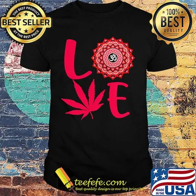 Love Weed Leaf Round Flower Red Shirt