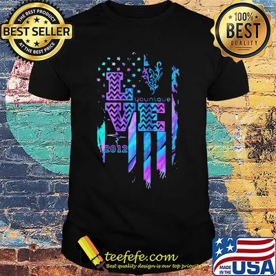 Love younique 2012 heartbeat american flag indepenedence day shirt