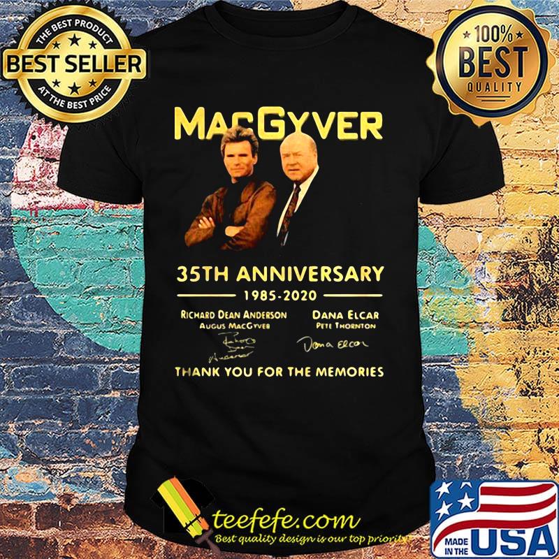 Macgyver 35th anniversary 1985 2020 thank you for the memories signatures light shirt