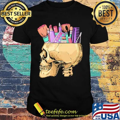 Make up addict skull shirt