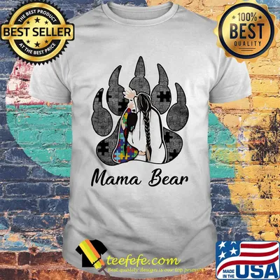 Mama paw bear autism awareness shirt