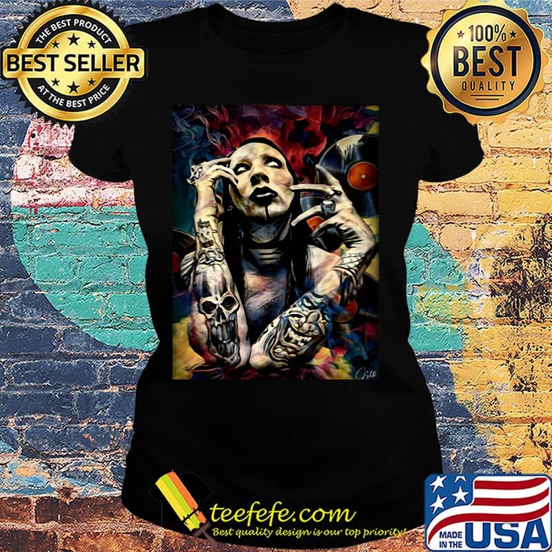 Marilyn manson art poster s Ladies tee Marilyn manson art poster s Ladies tee