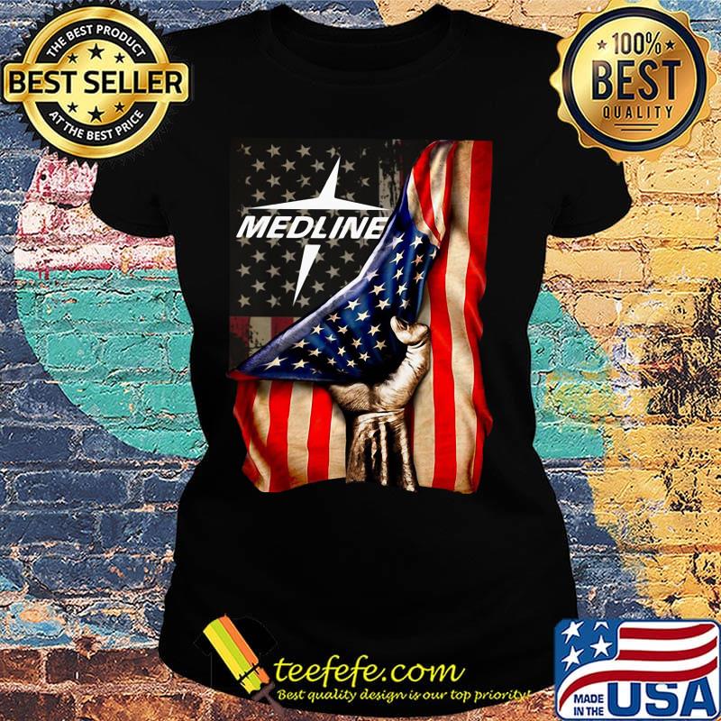 Medline logo american flag independence day s Ladies tee Medline logo american flag independence day s Ladies tee