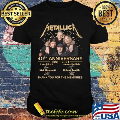 Metallica 40th anniversary 1981 2021 thank you for the memories members signatures shirt