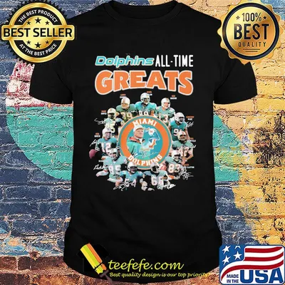 Miami dolphins all-time greats signatures shirt