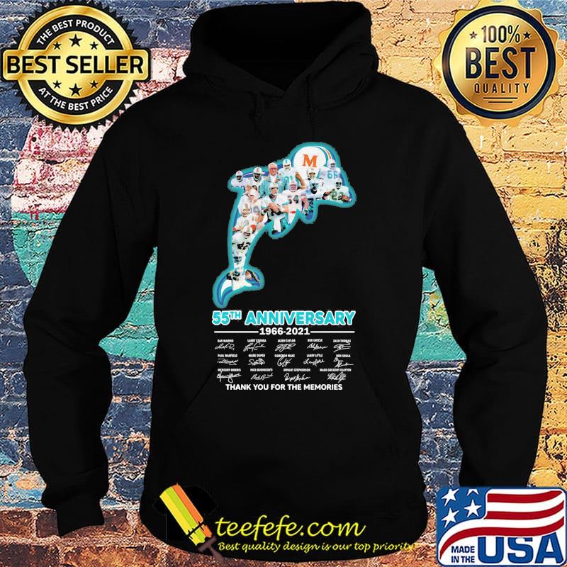 Miami dolphins logo 55th anniversary 1966 2021 thank you for the memories signatures s Hoodie Miami dolphins logo 55th anniversary 1966 2021 thank you for the memories signatures s Hoodie