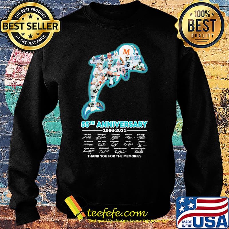 Miami dolphins logo 55th anniversary 1966 2021 thank you for the memories signatures s Sweater Miami dolphins logo 55th anniversary 1966 2021 thank you for the memories signatures s Sweater