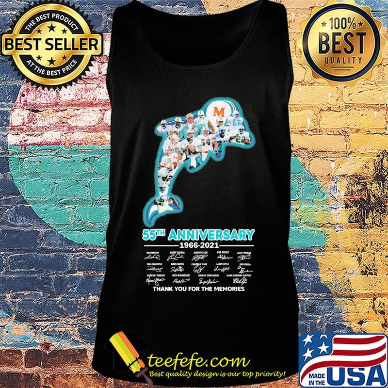 Miami dolphins logo 55th anniversary 1966 2021 thank you for the memories signatures s Tank top Miami dolphins logo 55th anniversary 1966 2021 thank you for the memories signatures s Tank top