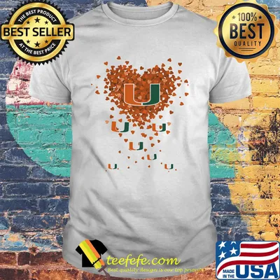 Miami Hurricanes three wolves heart shirt