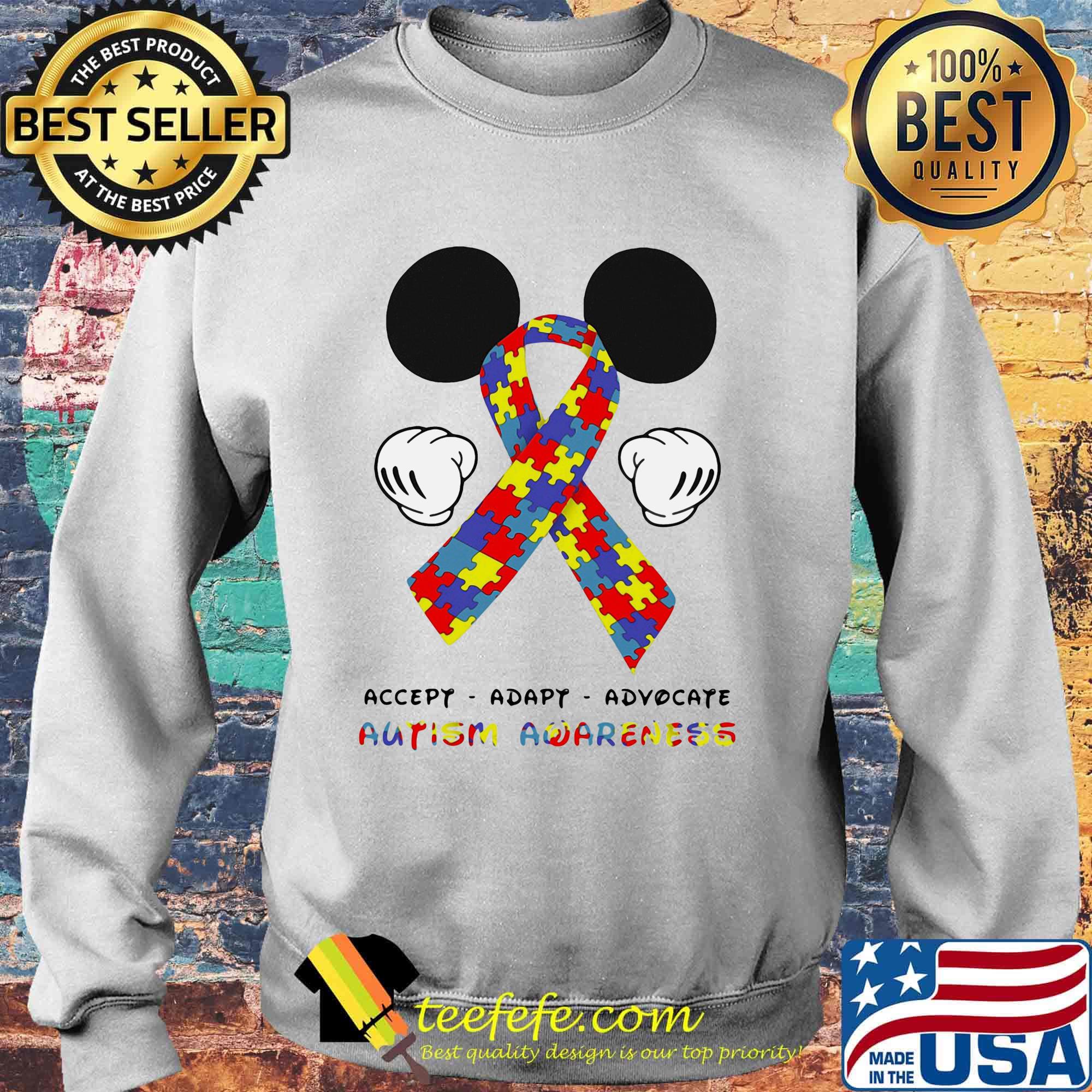 Mickey mouse accept adapt advocate autism awareness s Sweater Mickey mouse accept adapt advocate autism awareness s Sweater