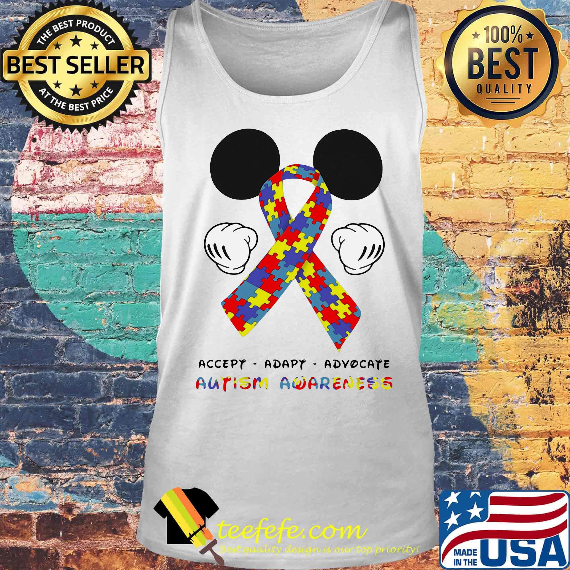 Mickey mouse accept adapt advocate autism awareness s Tank top Mickey mouse accept adapt advocate autism awareness s Tank top