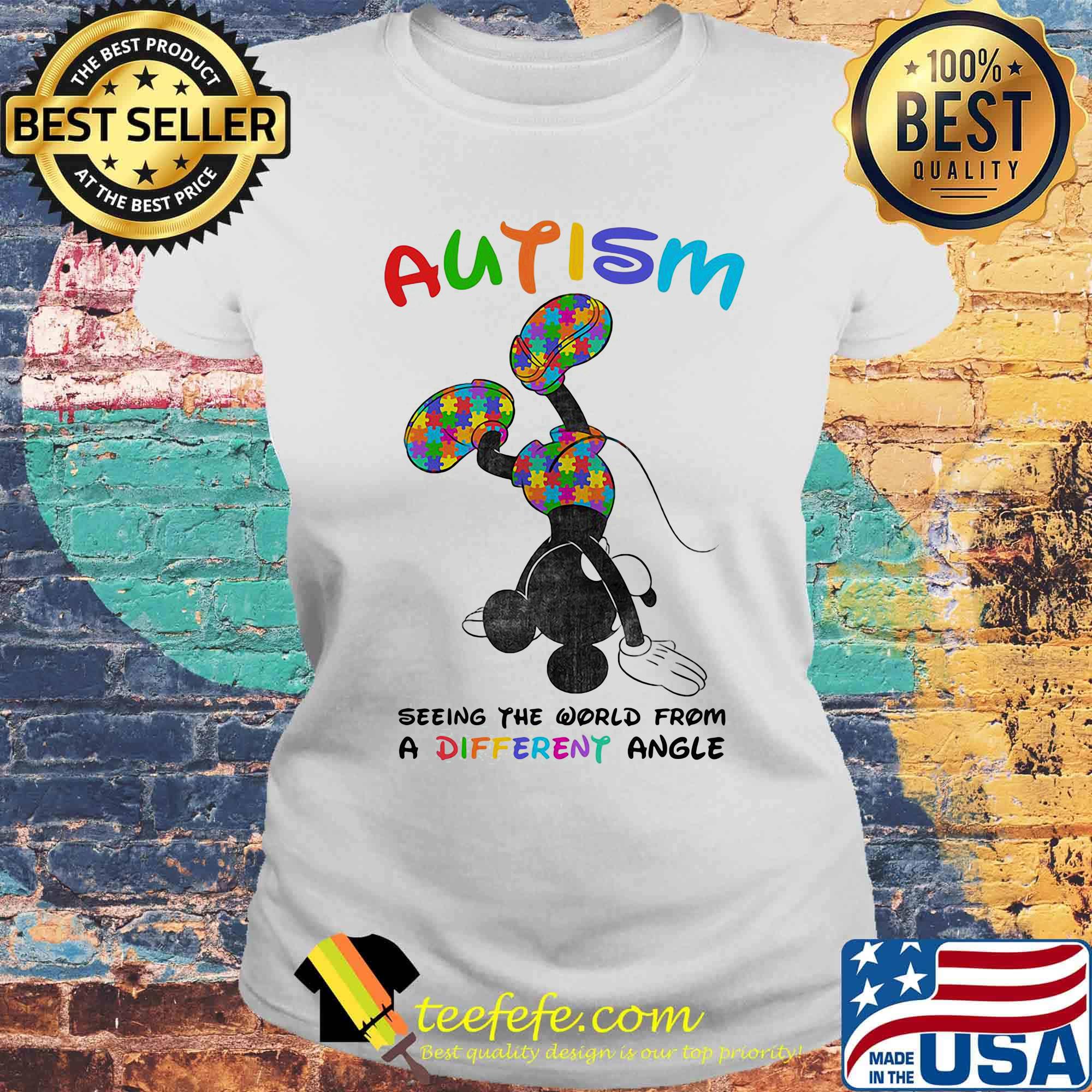 Mickey mouse autism seeing the world from a different angel s Laides tee Mickey mouse autism seeing the world from a different angel s Laides tee