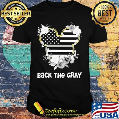Mickey mouse back the gray american flag independence day flowers shirt
