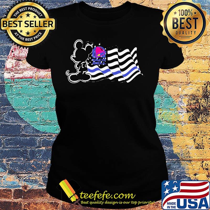 Mickey Mouse Bell Taco American flag s Ladies tee Mickey Mouse Bell Taco American flag s Ladies tee