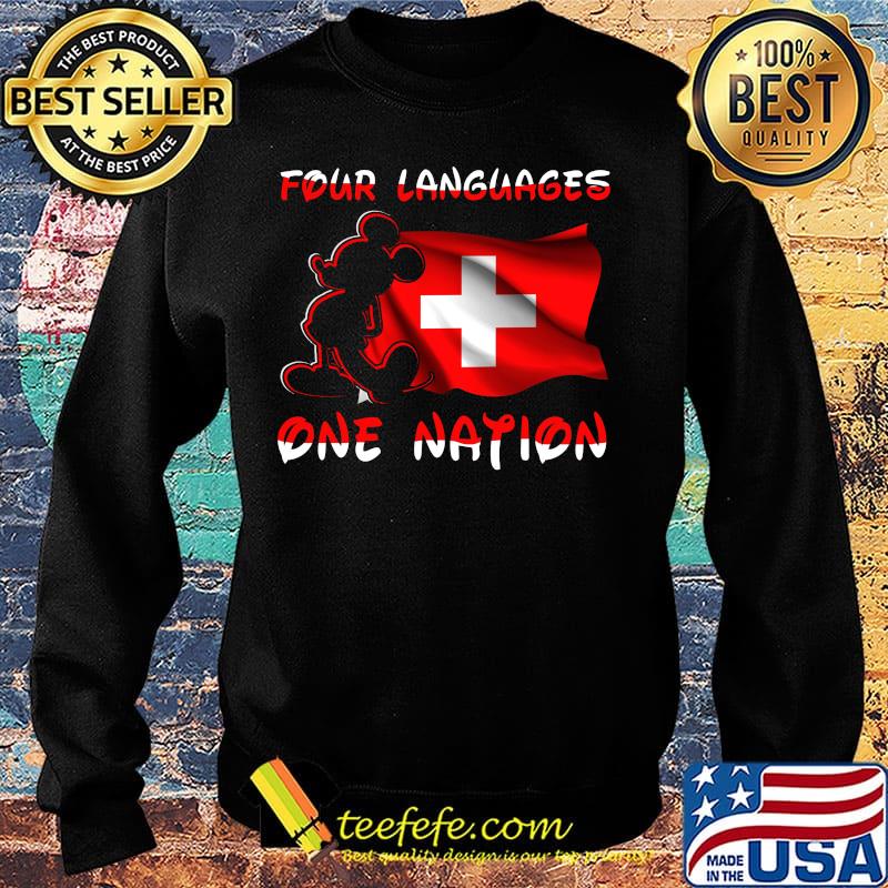 Mickey mouse four languages one nation flag s Sweater Mickey mouse four languages one nation flag s Sweater
