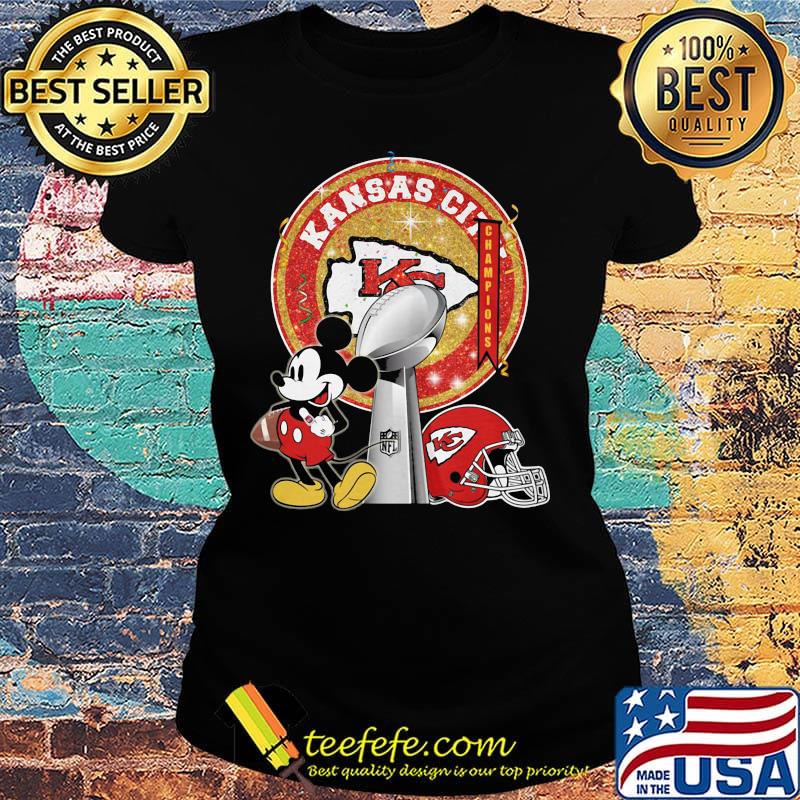 Mickey mouse kansas city chiefs champions super liv bowl football s Ladies tee Mickey mouse kansas city chiefs champions super liv bowl football s Ladies tee