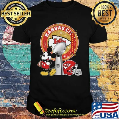 Mickey mouse kansas city chiefs champions super liv bowl football shirt