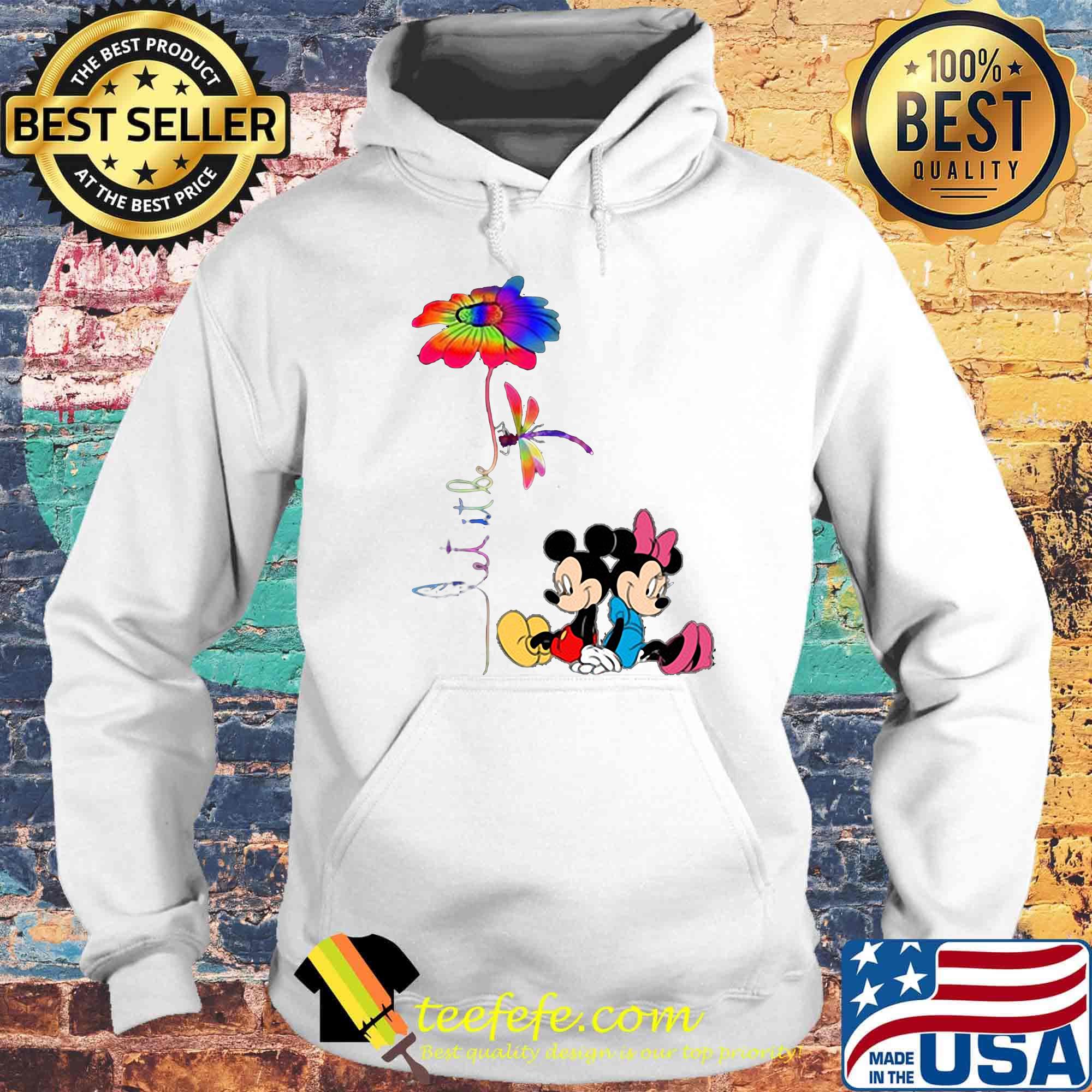 Mickey Mouse Let it be Flower and Dragonfly s Hoodie Mickey Mouse Let it be Flower and Dragonfly s Hoodie