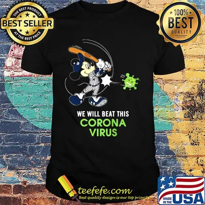 Mickey mouse new york giants baseball we will beat this corona virus shirt
