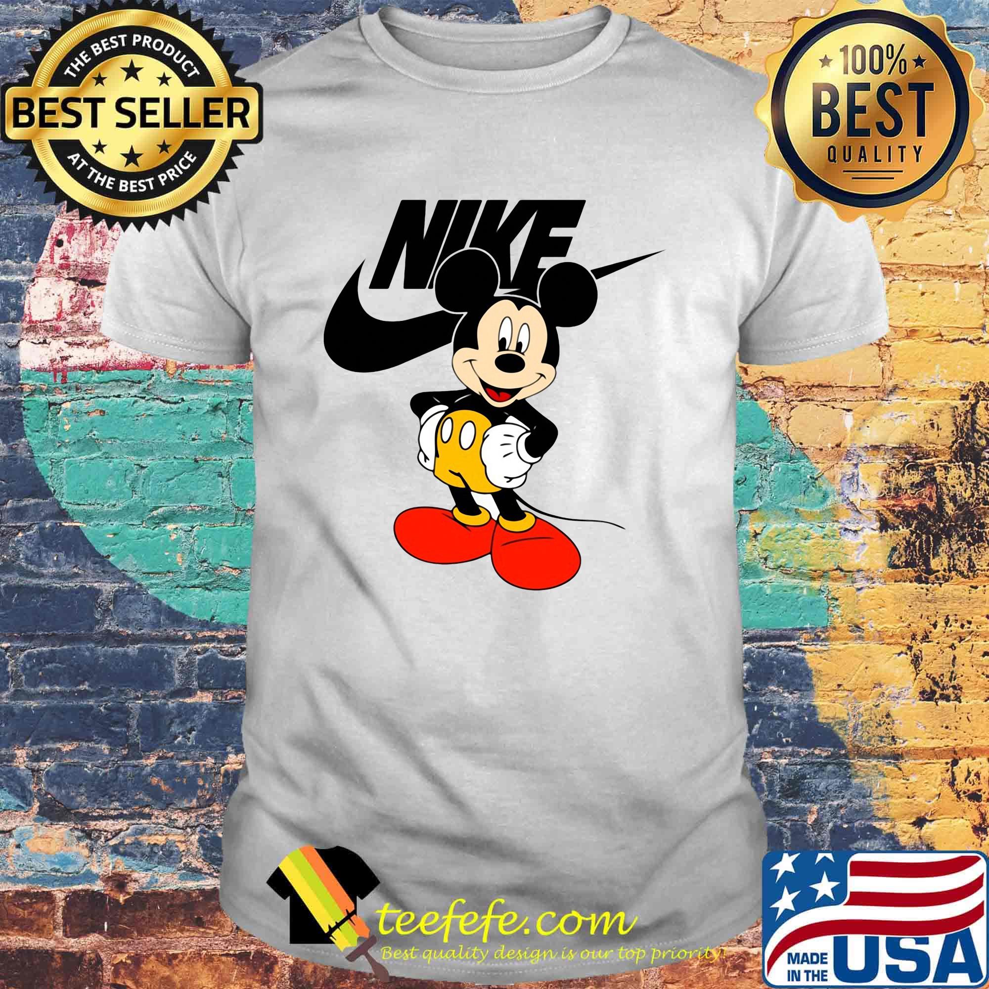 Mickey mouse nike logo shirt