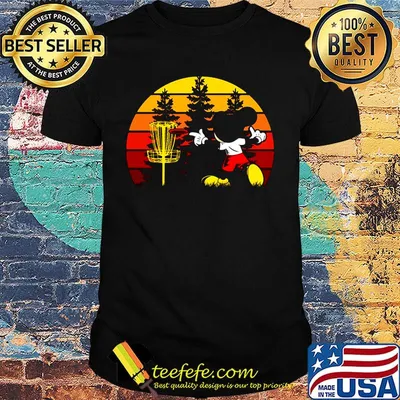 Mickey mouse playing disc golf vintage retro shirt