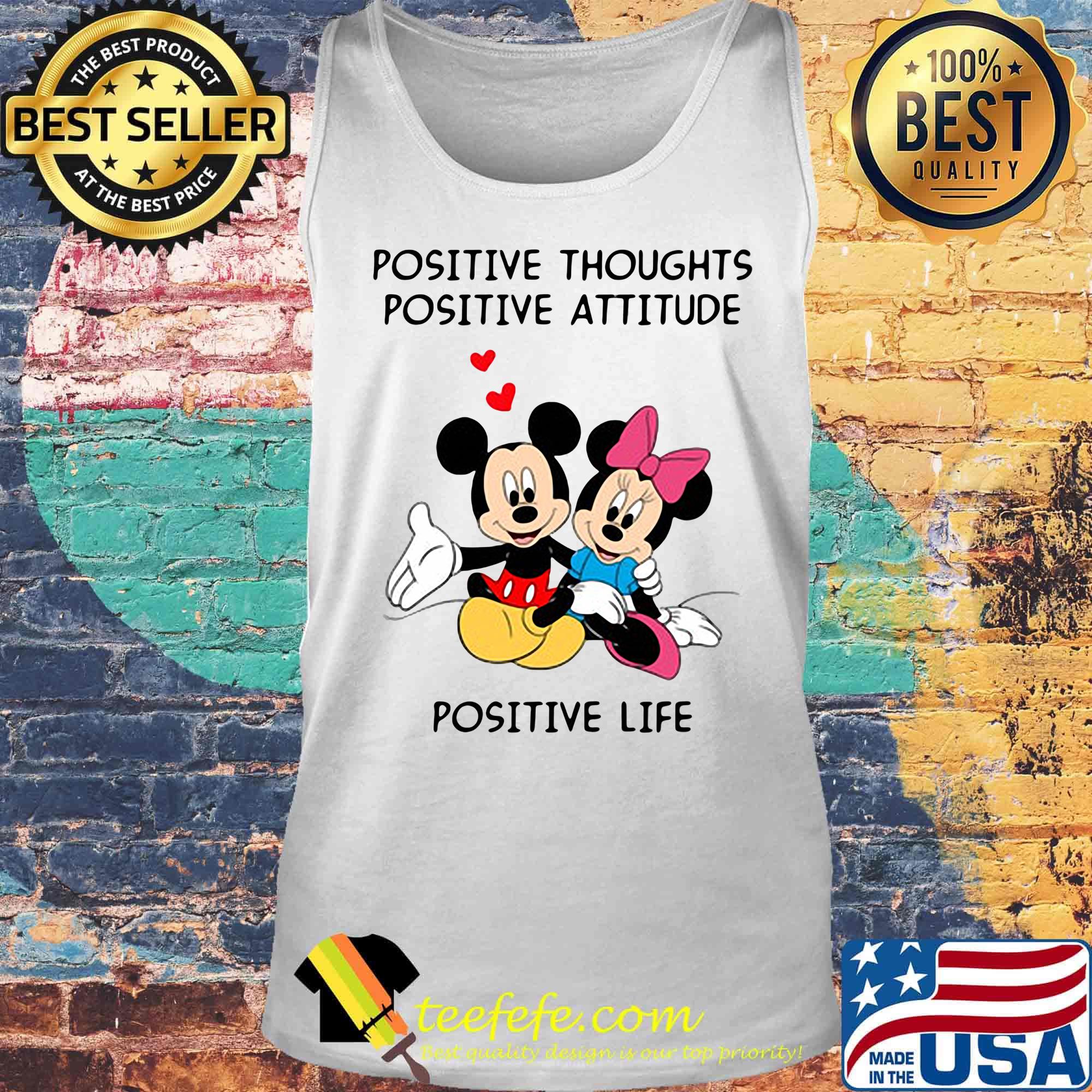 Mickey Mouse positive thoughts positive attitude positive life s Tank top Mickey Mouse positive thoughts positive attitude positive life s Tank top