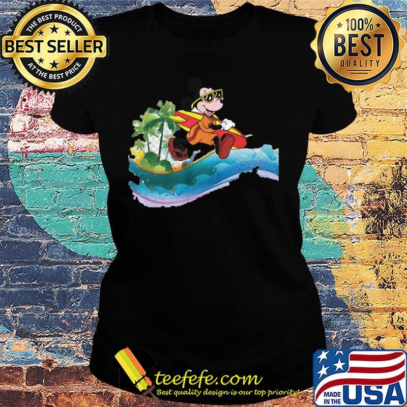 Mickey mouse surfing the beach s Ladies tee Mickey mouse surfing the beach s Ladies tee