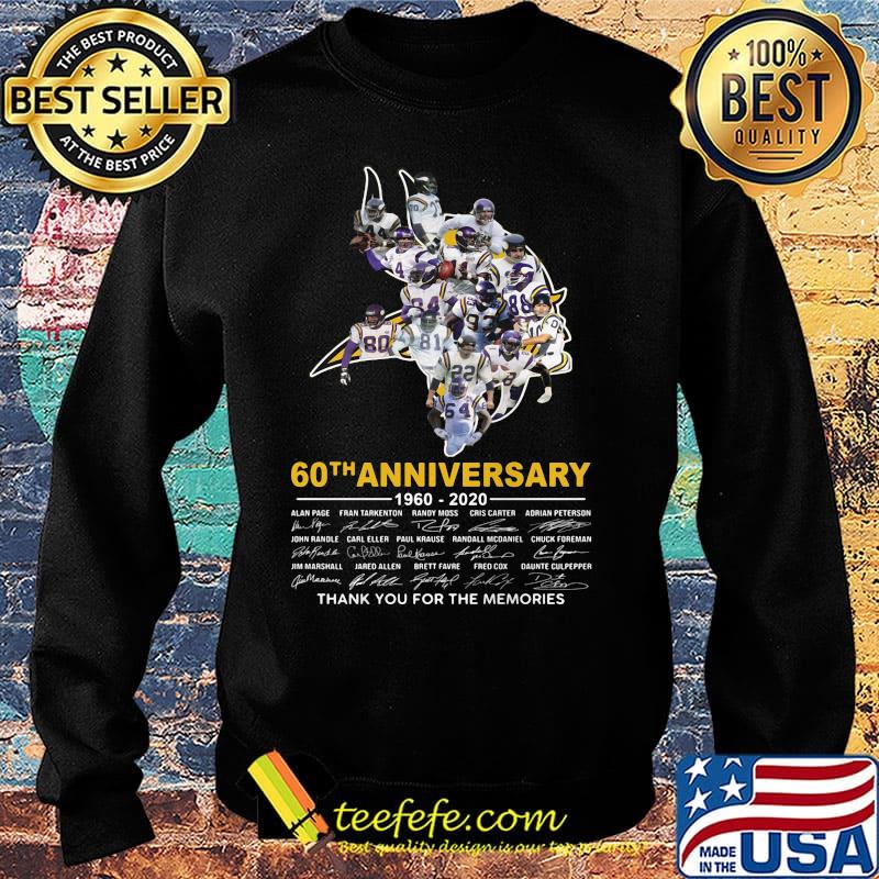 Minnesota vikings 60th anniversary 1960 2020 thank you for the memories signatures s Sweater Minnesota vikings 60th anniversary 1960 2020 thank you for the memories signatures s Sweater