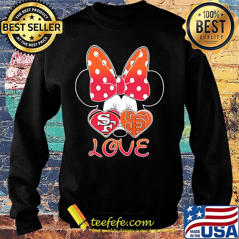 Minnie mouse love san francisco 49ers and san francisco giants heart s Sweater Minnie mouse love san francisco 49ers and san francisco giants heart s Sweater