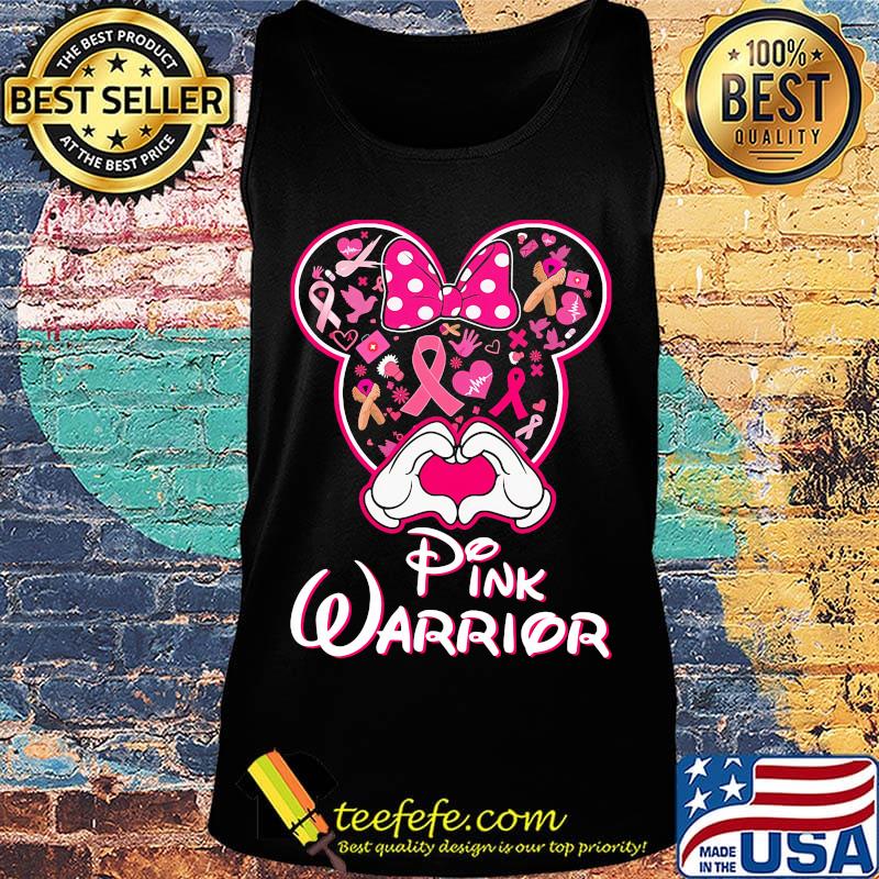 Minnie mouse pink warrior cancer awareness heart s Tank top Minnie mouse pink warrior cancer awareness heart s Tank top