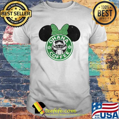 Minnie mouse stitch ohana coffee logo shirt