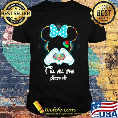 Minnie mouse till all the pieces fit autism heart shirt