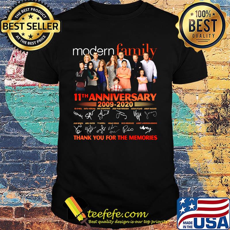 Modern family 11th anniversary 2009 2020 thank you for the memories signatures shirt Modern family 11th anniversary 2009 2020 thank you for the memories signatures shirt