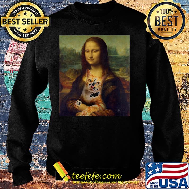 Mona lisa hug cat art s Sweater Mona lisa hug cat art s Sweater