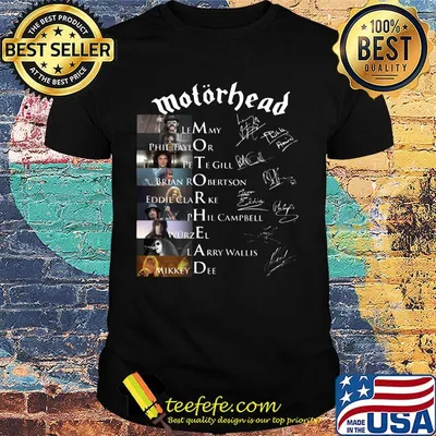 Motorhead movie characters signatures shirt