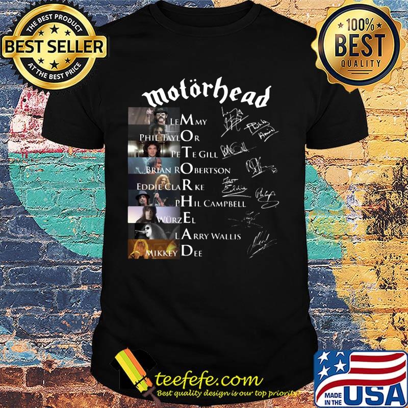 Motorhead movie characters signatures shirt Motorhead movie characters signatures shirt
