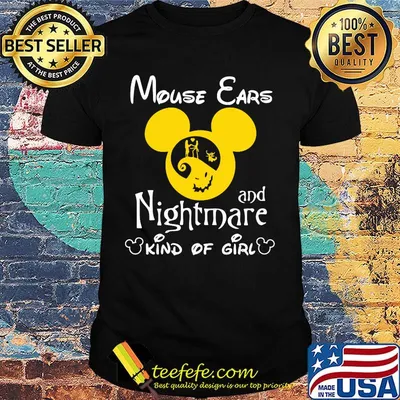 Mouse ears and nightmare kind of girl black shirt
