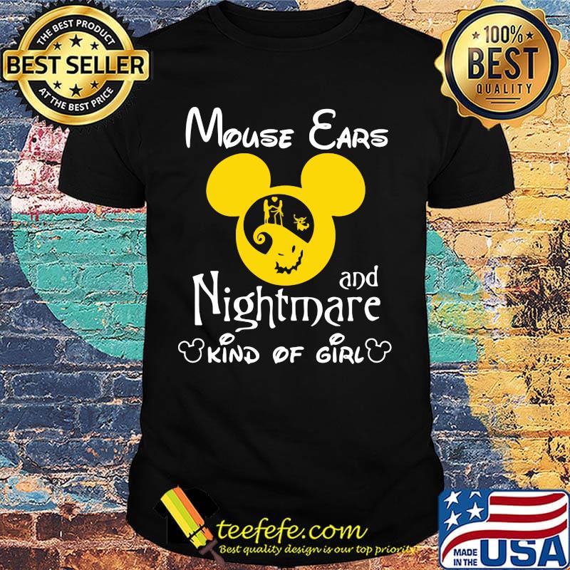 Mouse ears and nightmare kind of girl black shirt