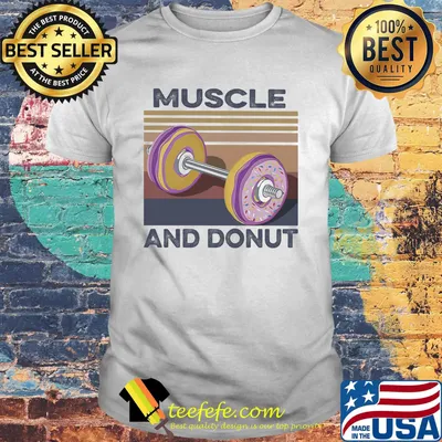 Muscle And Donut Vintage Retro Shirt