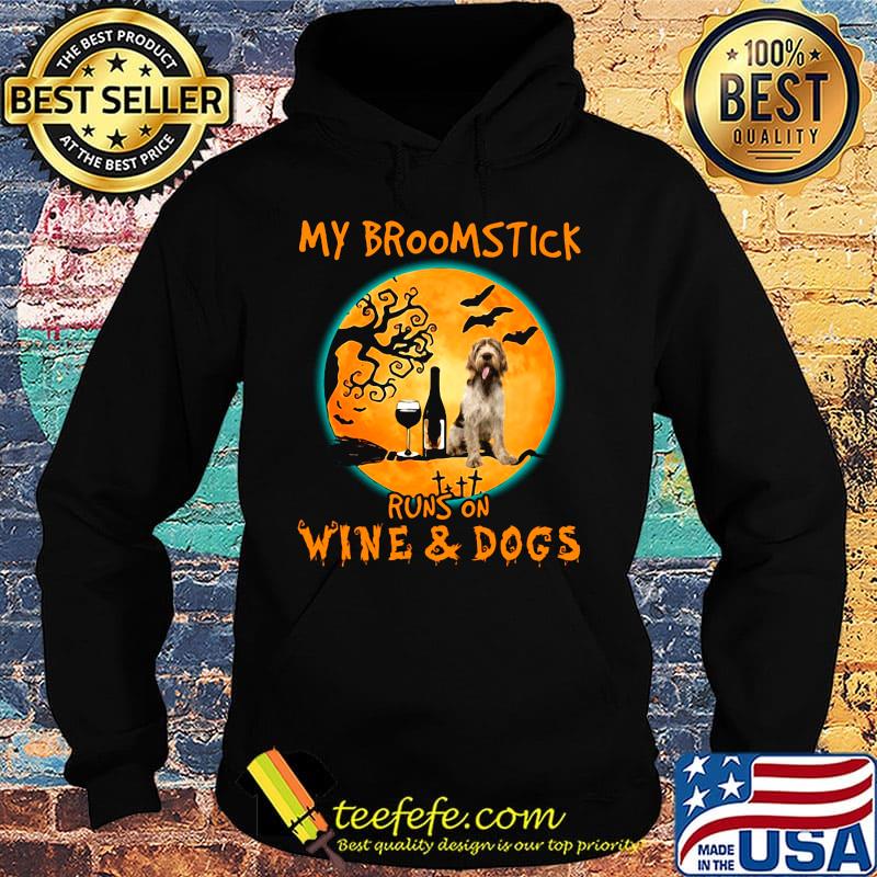 My broomstick runs on wine and dogs moon halloween s Hoodie My broomstick runs on wine and dogs moon halloween s Hoodie