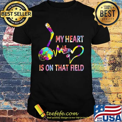 My heart is on that field Earth heartbeat color shirt
