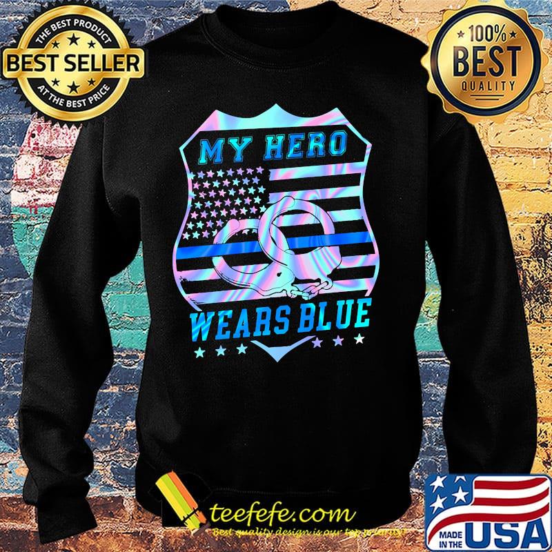 My hero wears blue american flag independence day s Sweater My hero wears blue american flag independence day s Sweater