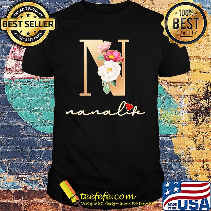 N nana life sunflower heart shirt