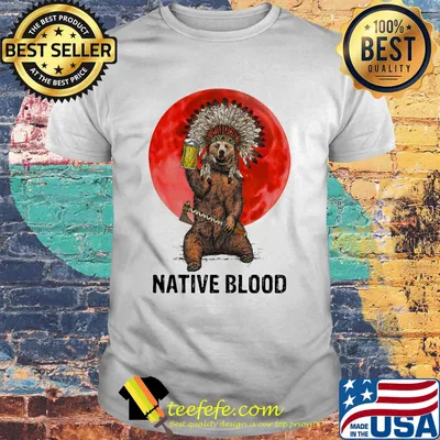 Native Blood Bear Beer Sunset Shirt