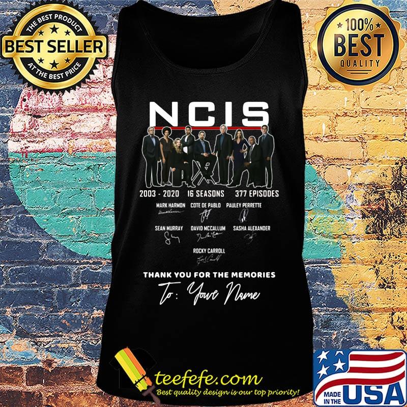 Ncis 2003 2020 16 seasons 377 episodes thank you for the memories signatures s Tank top Ncis 2003 2020 16 seasons 377 episodes thank you for the memories signatures s Tank top