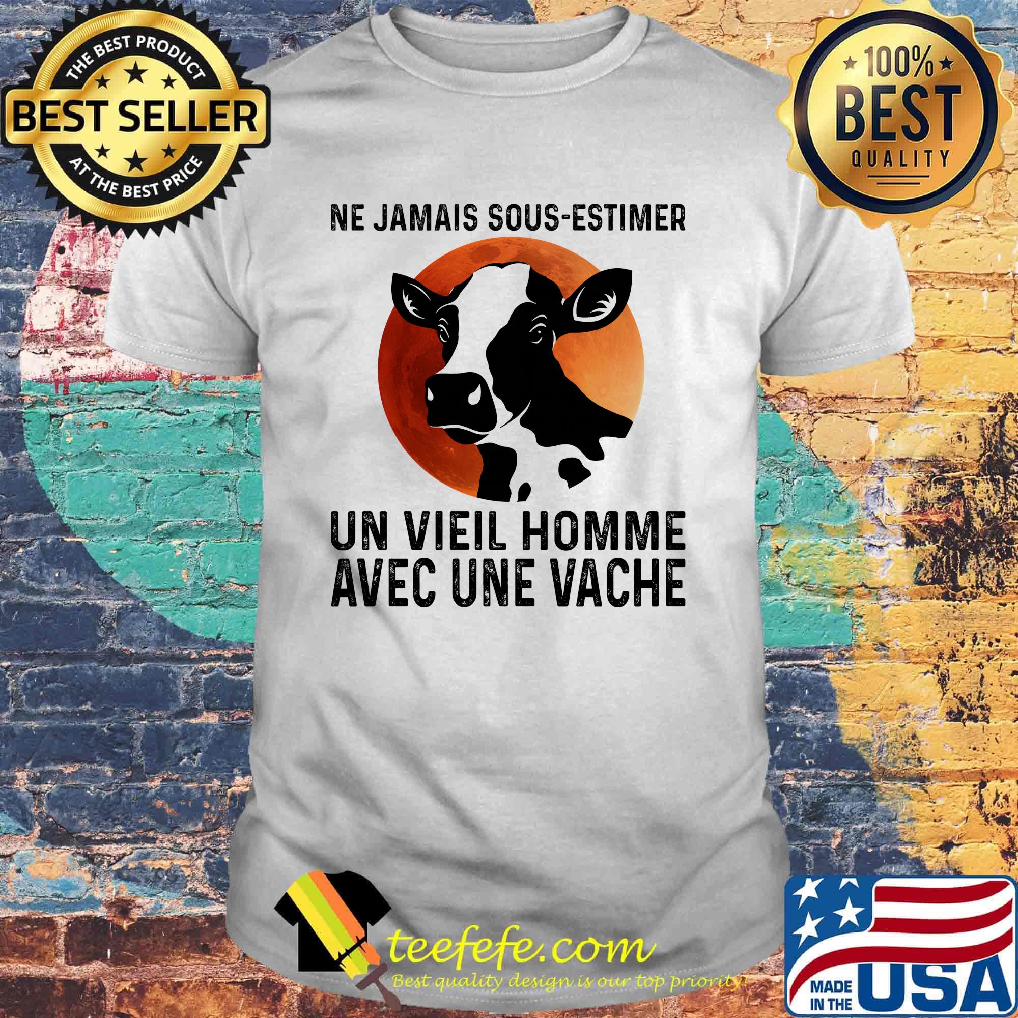 Ne jamais sous estimer un vieil homme avec une vache sunset shirt