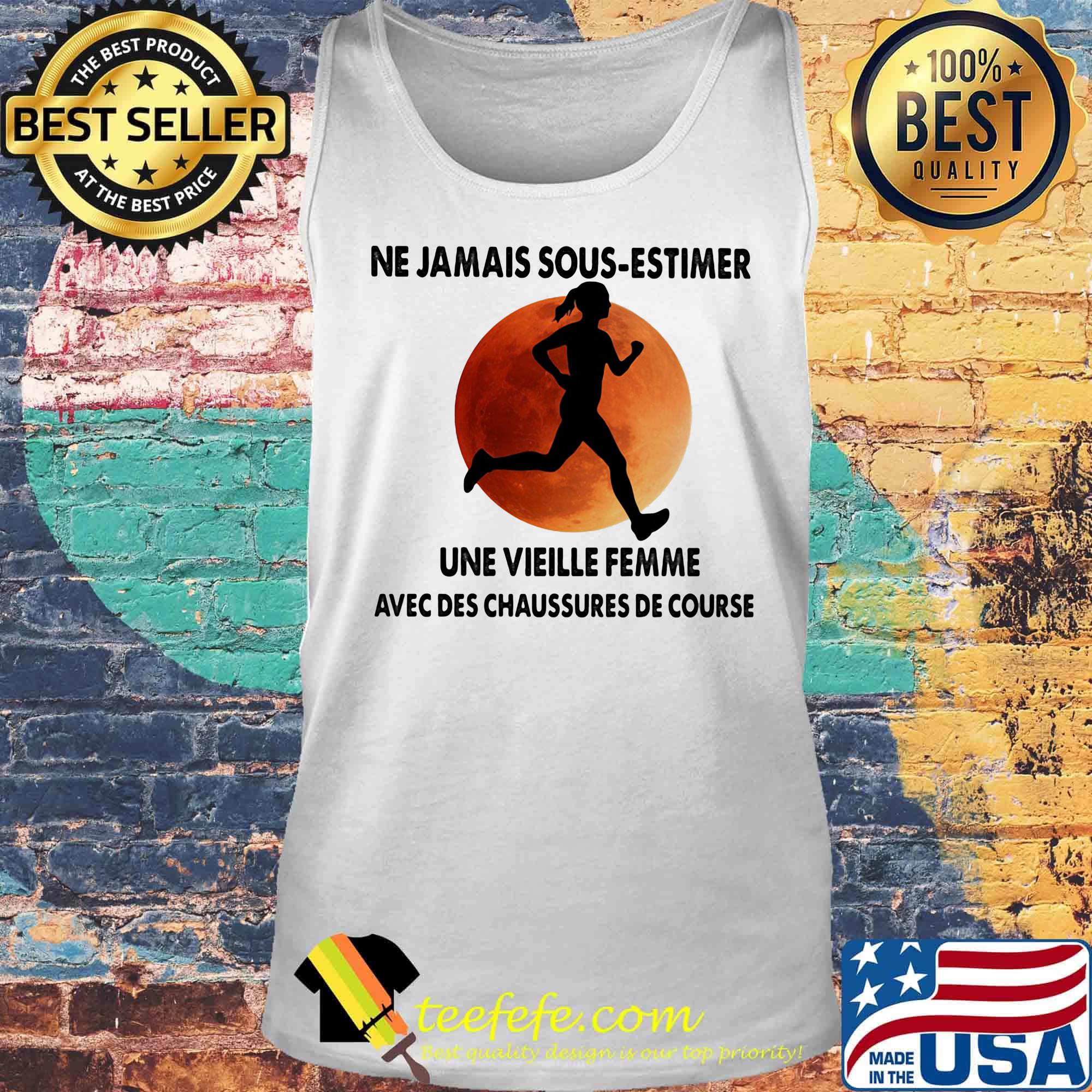 Ne jamais sous-estimer une vieille femme avec des chaussures de course moon blood s Tank top Ne jamais sous-estimer une vieille femme avec des chaussures de course moon blood s Tank top