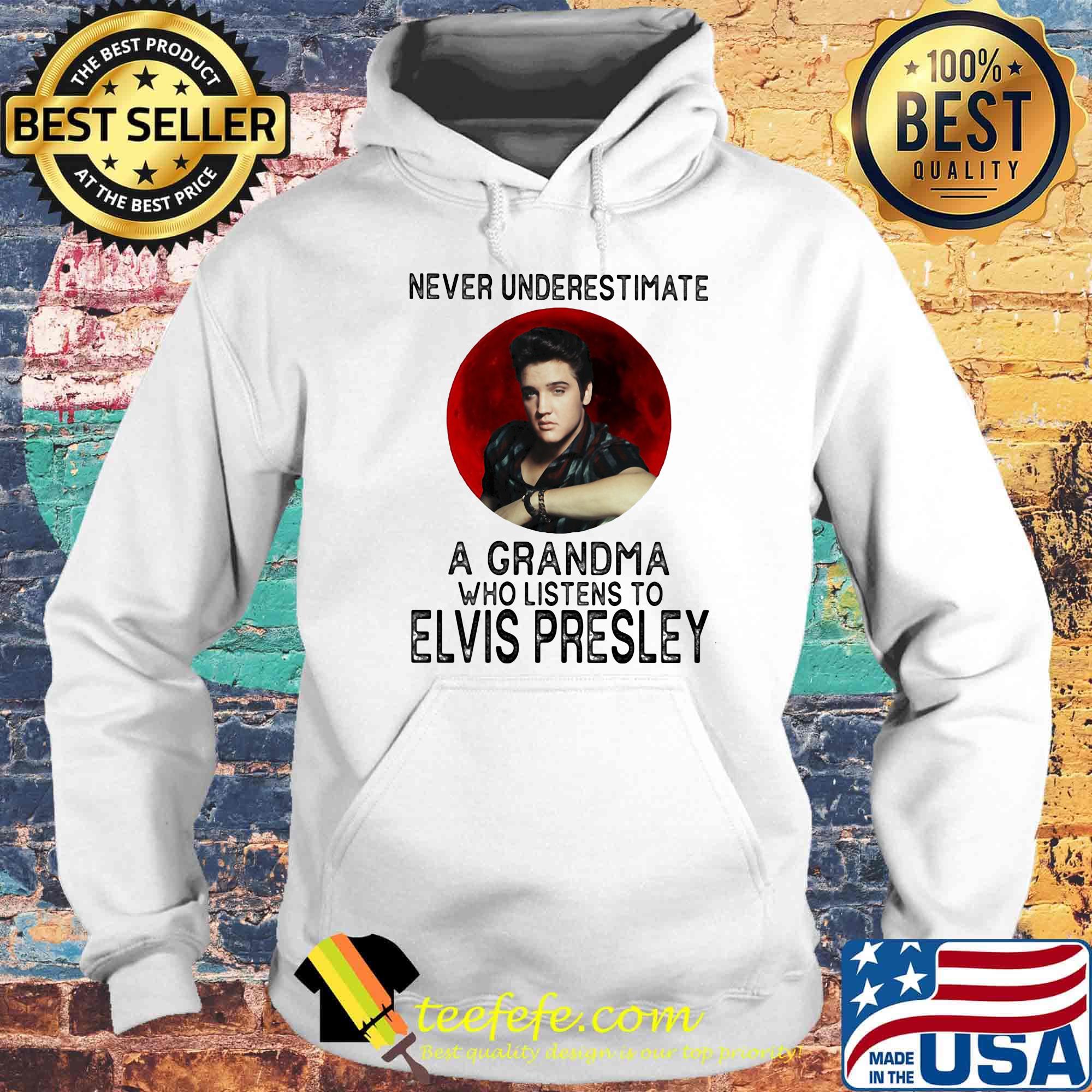 Never underestimate a grandma who listens to elvis presley sunset s Hoodie Never underestimate a grandma who listens to elvis presley sunset s Hoodie