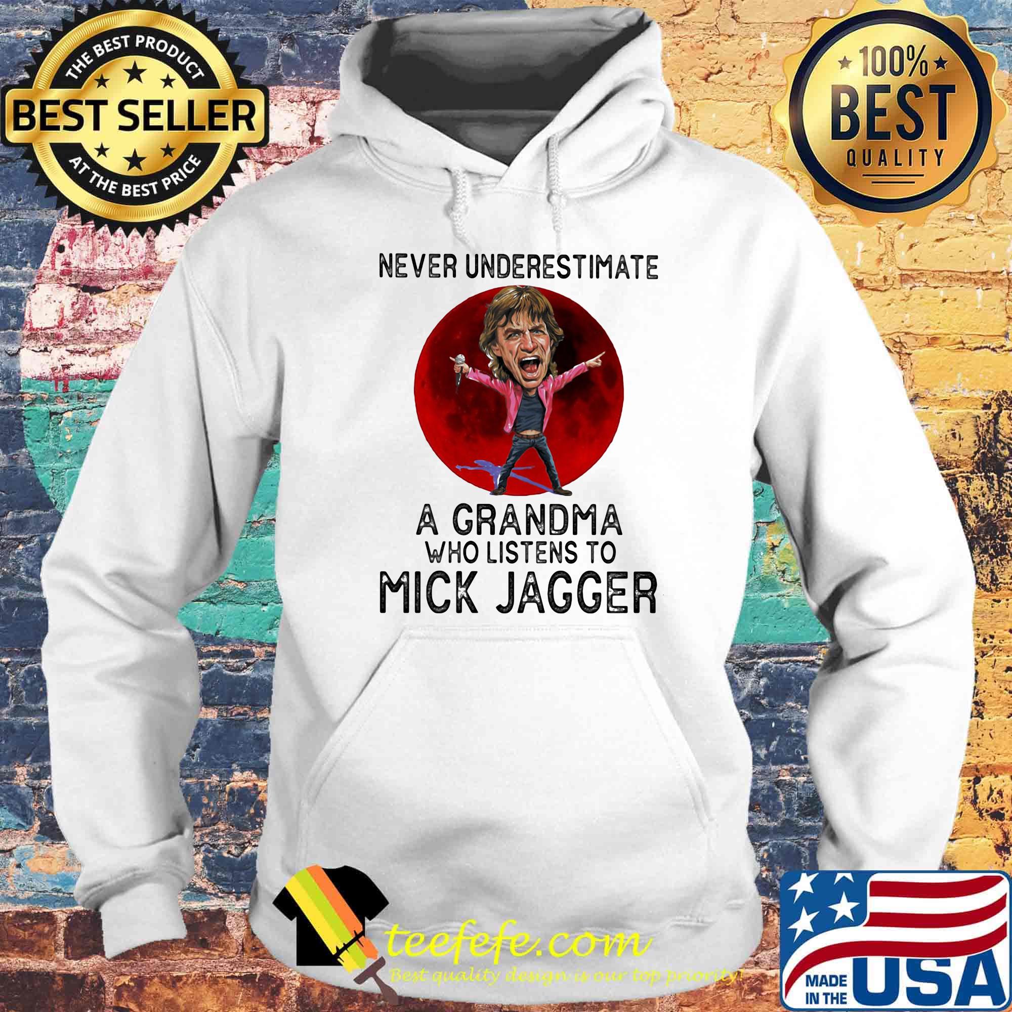 Never underestimate a grandma who listens to mick jagger sunset s Hoodie Never underestimate a grandma who listens to mick jagger sunset s Hoodie